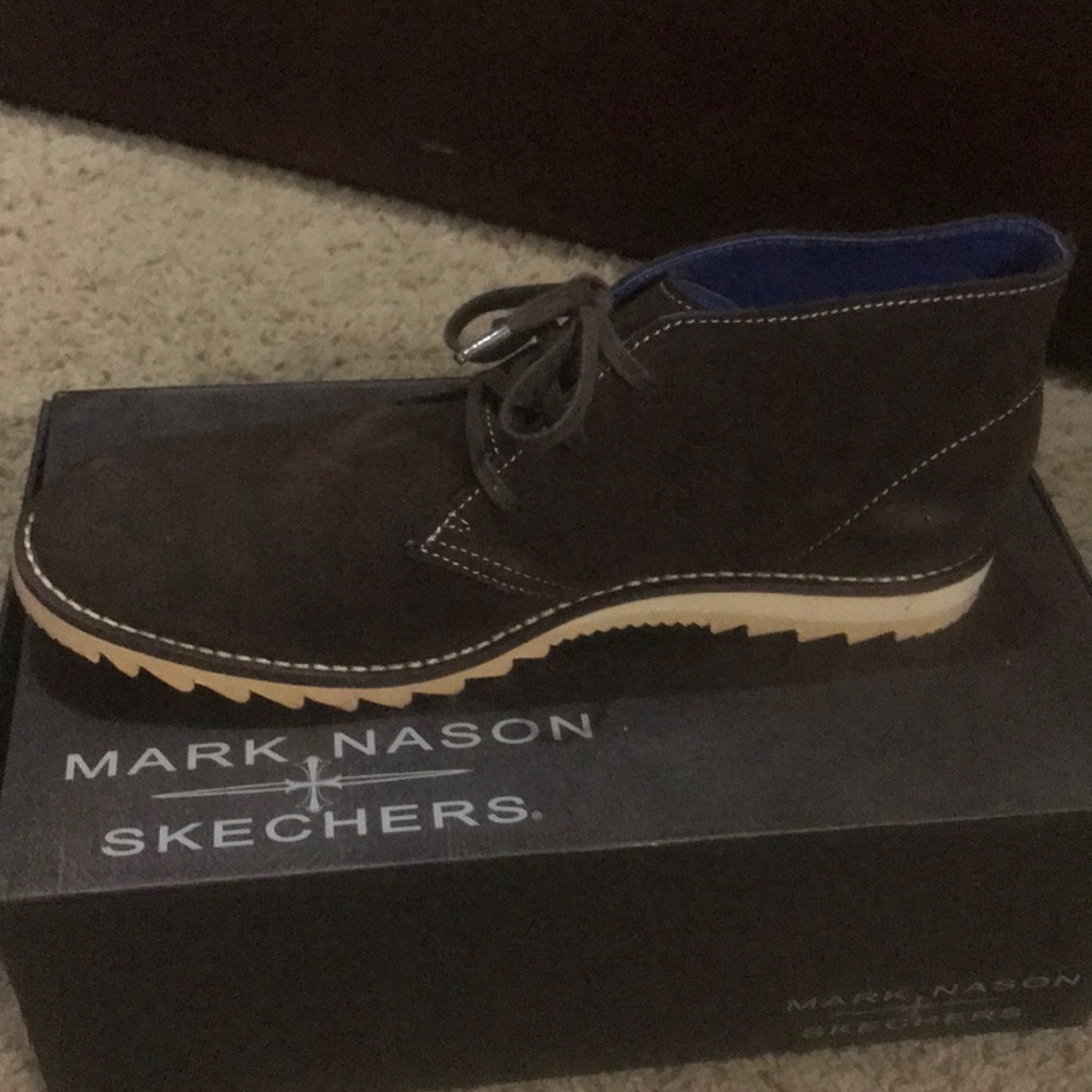 Mark Nason Skechers dark brown shoes